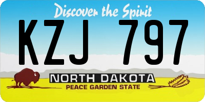 ND license plate KZJ797