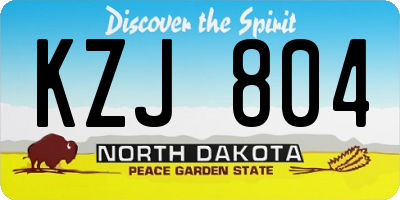 ND license plate KZJ804