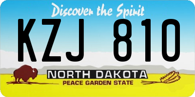 ND license plate KZJ810
