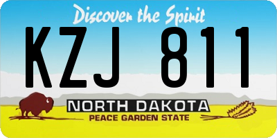 ND license plate KZJ811