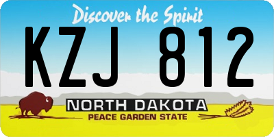 ND license plate KZJ812