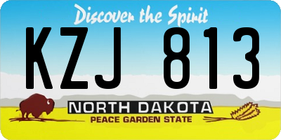 ND license plate KZJ813