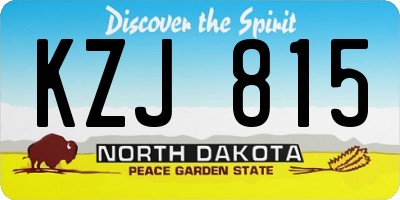 ND license plate KZJ815