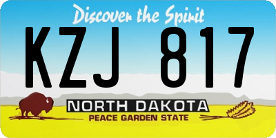 ND license plate KZJ817