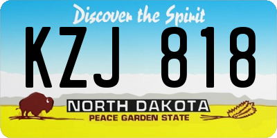 ND license plate KZJ818