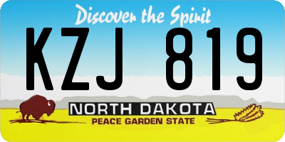 ND license plate KZJ819