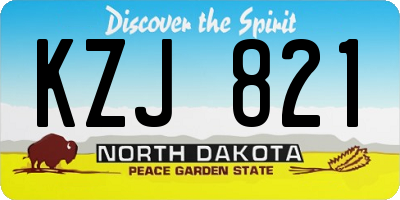 ND license plate KZJ821