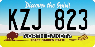 ND license plate KZJ823