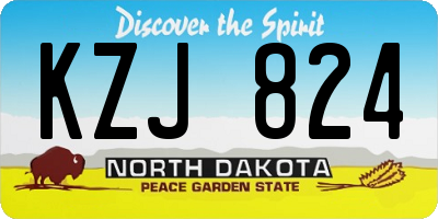 ND license plate KZJ824