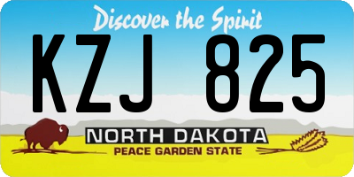 ND license plate KZJ825