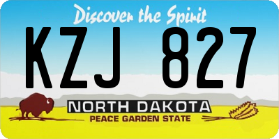 ND license plate KZJ827