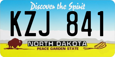 ND license plate KZJ841