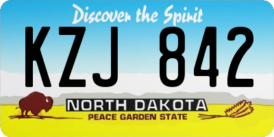 ND license plate KZJ842
