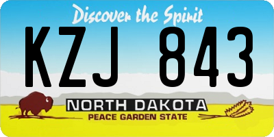 ND license plate KZJ843