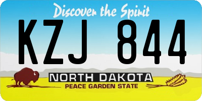 ND license plate KZJ844