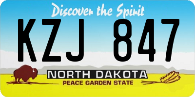 ND license plate KZJ847