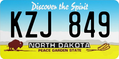 ND license plate KZJ849