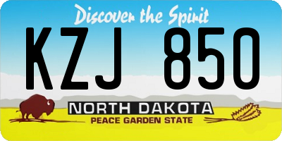 ND license plate KZJ850