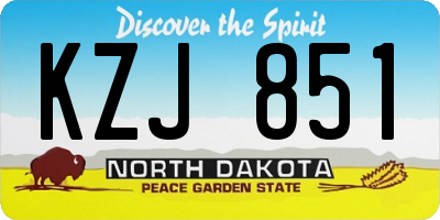 ND license plate KZJ851