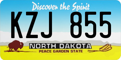 ND license plate KZJ855