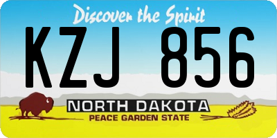 ND license plate KZJ856