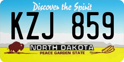 ND license plate KZJ859