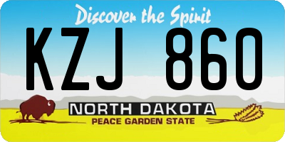 ND license plate KZJ860