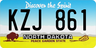 ND license plate KZJ861