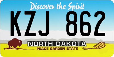 ND license plate KZJ862