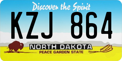 ND license plate KZJ864