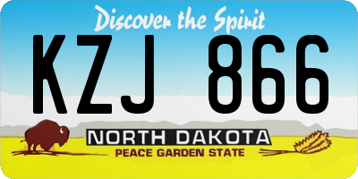 ND license plate KZJ866