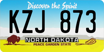 ND license plate KZJ873