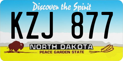 ND license plate KZJ877