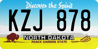 ND license plate KZJ878