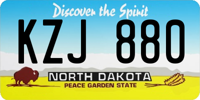 ND license plate KZJ880