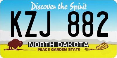 ND license plate KZJ882