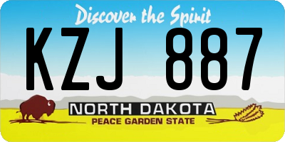 ND license plate KZJ887