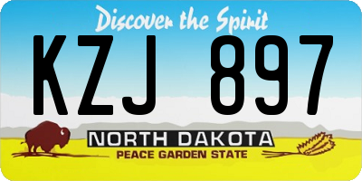 ND license plate KZJ897