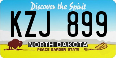 ND license plate KZJ899