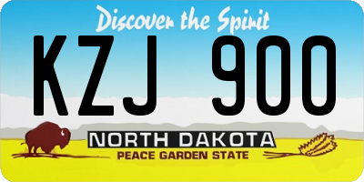 ND license plate KZJ900