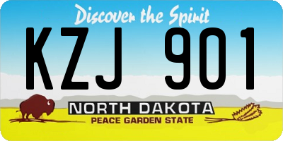 ND license plate KZJ901