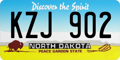 ND license plate KZJ902