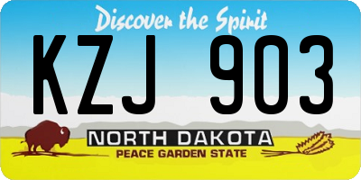 ND license plate KZJ903