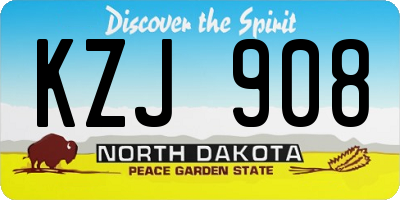 ND license plate KZJ908