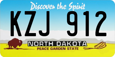 ND license plate KZJ912
