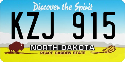 ND license plate KZJ915