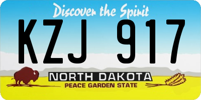 ND license plate KZJ917
