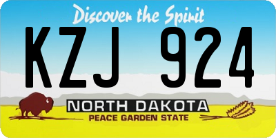 ND license plate KZJ924