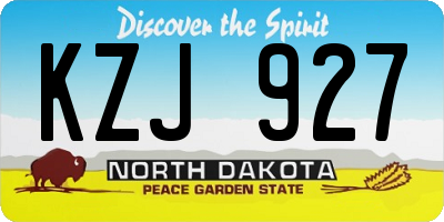 ND license plate KZJ927