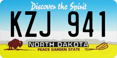 ND license plate KZJ941